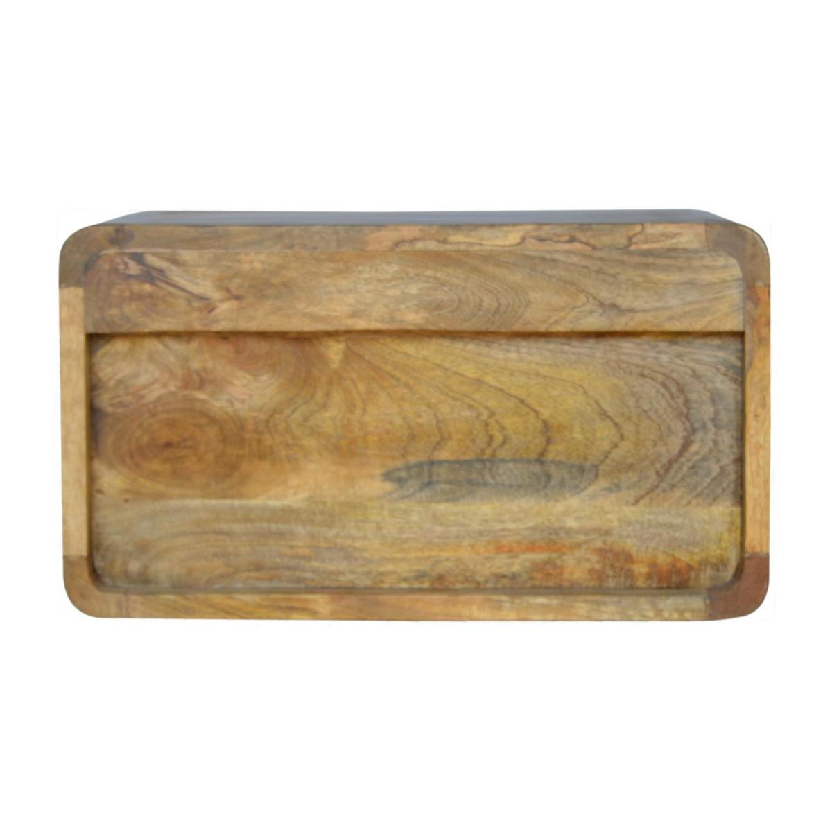 NACHTTISCH aus Massivholz, Wandmontiert, 1 Schublade, 1 offenes Regal, Beige - Eichefarben/Messingfarben, Holz/Metall (45/25/32cm) - Artisan Furniture
