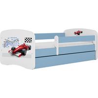 KINDERBETT Emily mit Schublade und Matratze, Blau 80x160 cm - Kirschrot, Holzwerkstoff (160/80cm) - WFL GROUP
