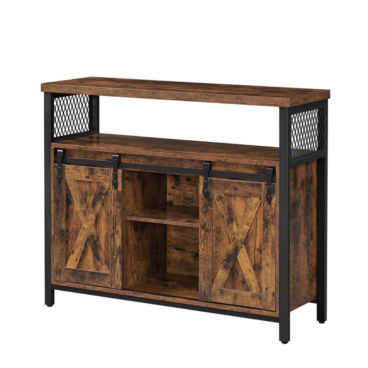 SIDEBOARD im Industriestil mit Schiebetüren - L100 cm - Braun, Holzwerkstoff (33/80/111.5cm) - Calicosy
