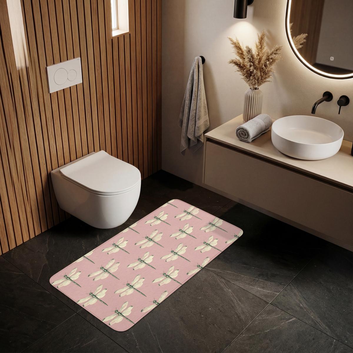 BADEMATTE Lillibells - Muster - Rosa 120x60 cm - Rosa, Textil (120/60cm) - OnlyWow