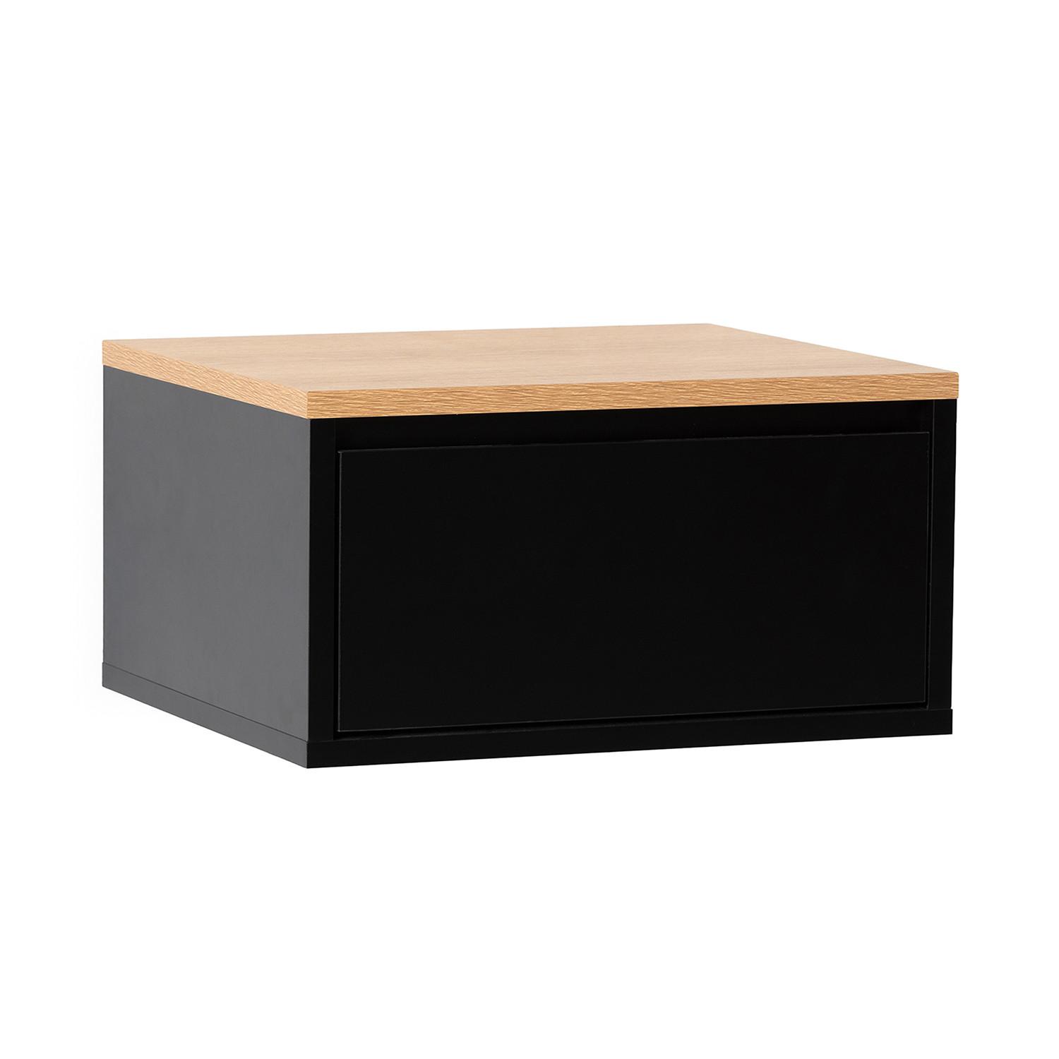 NACHTTISCH schwebende Desi Schwarz/Eiche - Schwarz, Holzwerkstoff (40/21/35cm) - VS Venta-stock