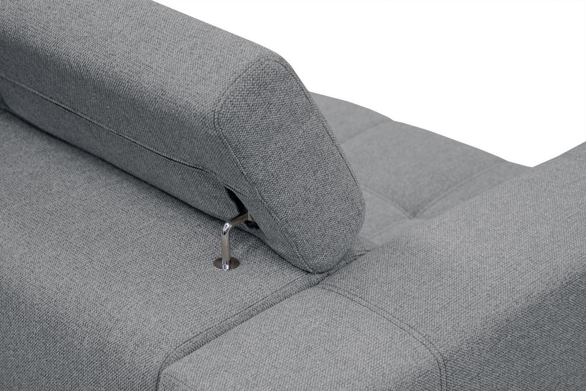 SOFA QUARTZ 3-Sitzer mit Ausziehsitz, grau - Grau, Holzwerkstoff/Textil (202/80/102cm) - Wozimo