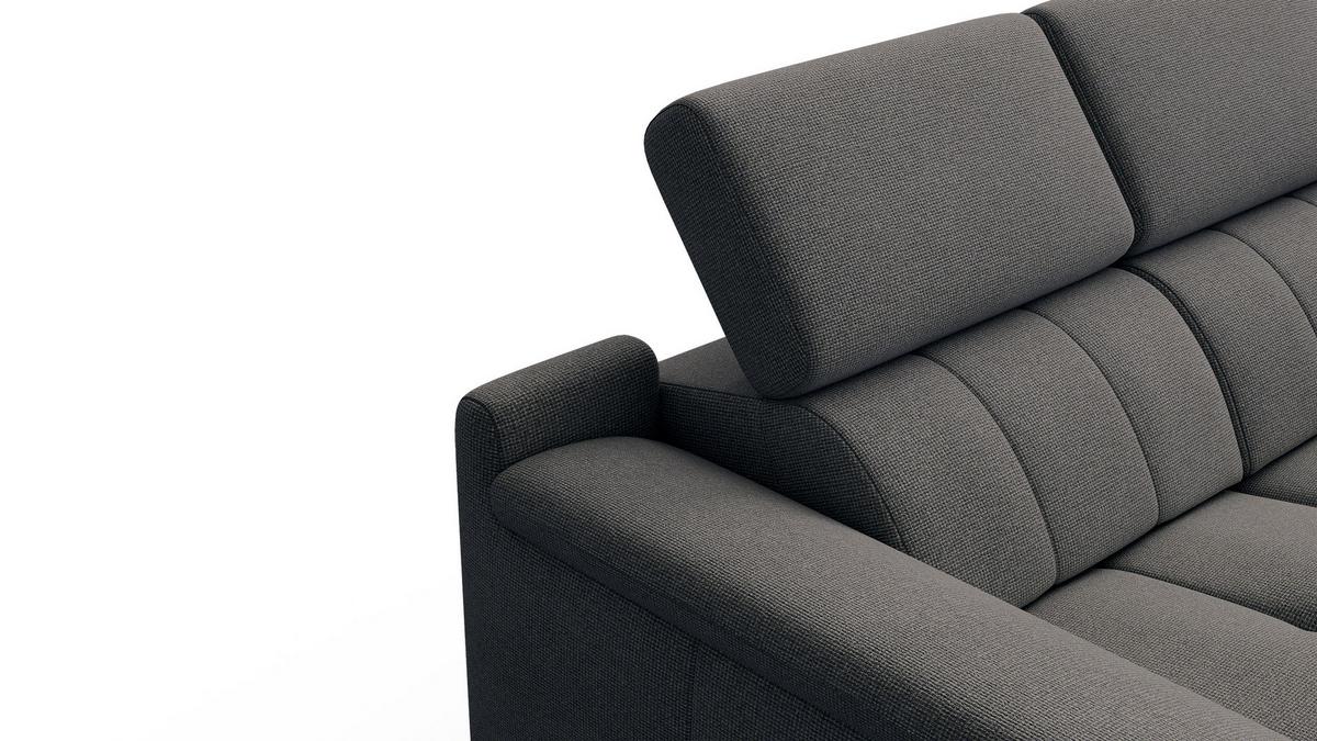 RELAXSOFA FIERO 2-Sitzer mit 2 Relaxfunktionen, dunkelgrau - Dunkelgrau/Schwarz, Holzwerkstoff/Textil (170/82/103cm) - Wozimo