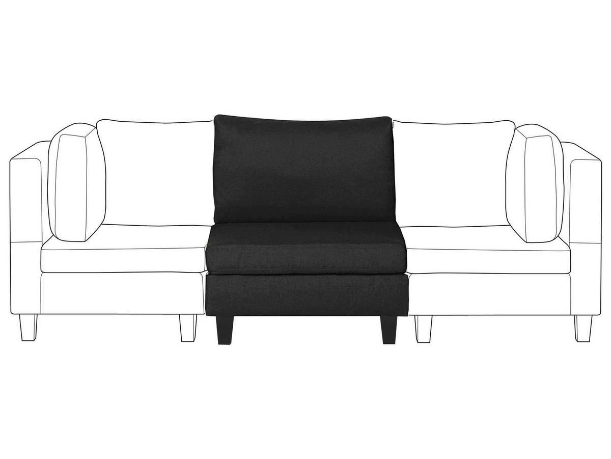 SESSELMODUL Stoff Schwarz Fevik - Schwarz, Textil (76/80/76cm) - Beliani