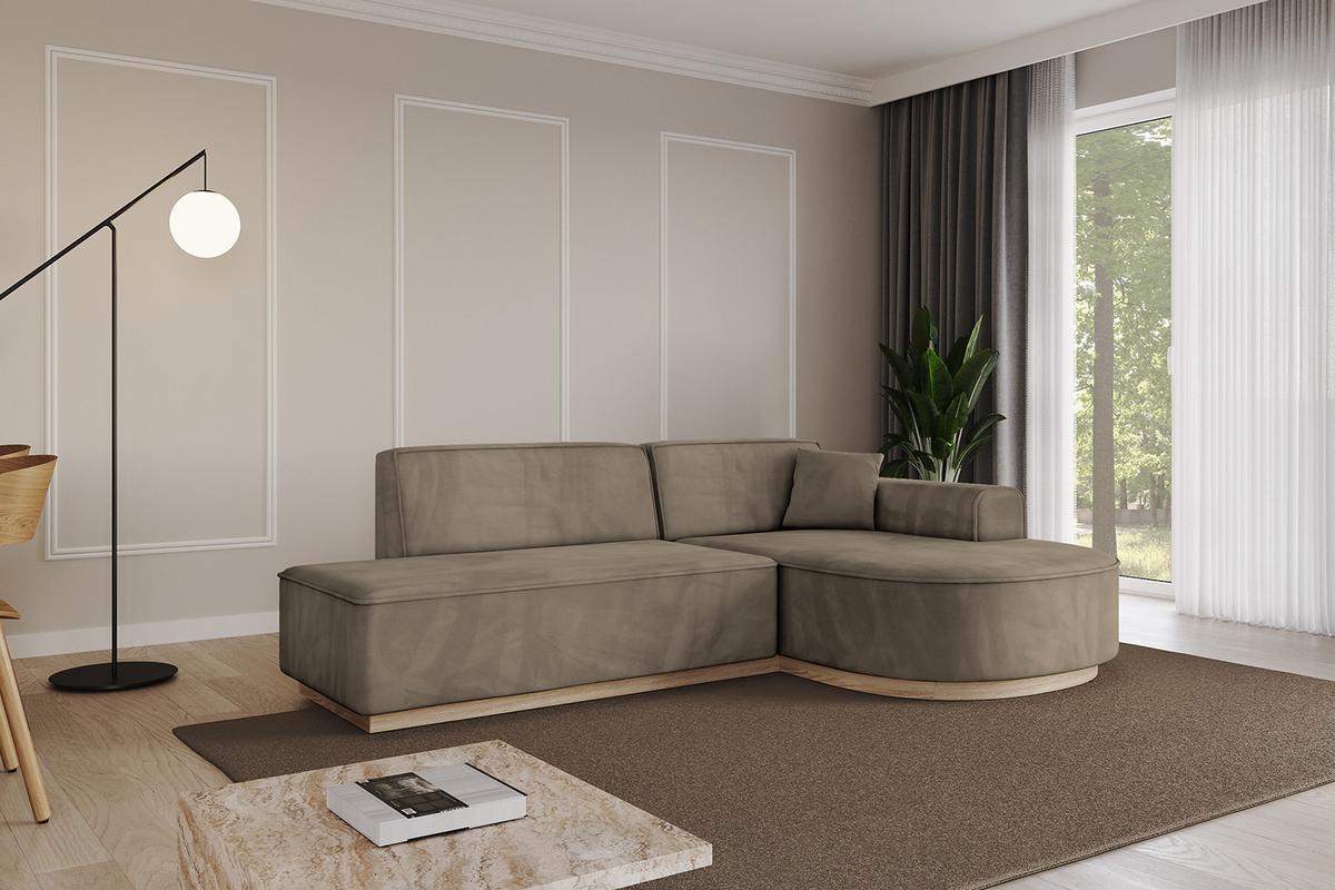 ECKSOFA Ottomane Rechts ARRIO-L1 - 243x171x83 cm Braun - Braun, Holzwerkstoff/Textil (243/171cm) - ALTDECOR