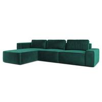 ECKSOFA L Form Arkleton Grün 360/180/93 cm Links Stil & Komfort - Türkis/Schwarz, Kunststoff/Textil (180/360cm) - AX Living