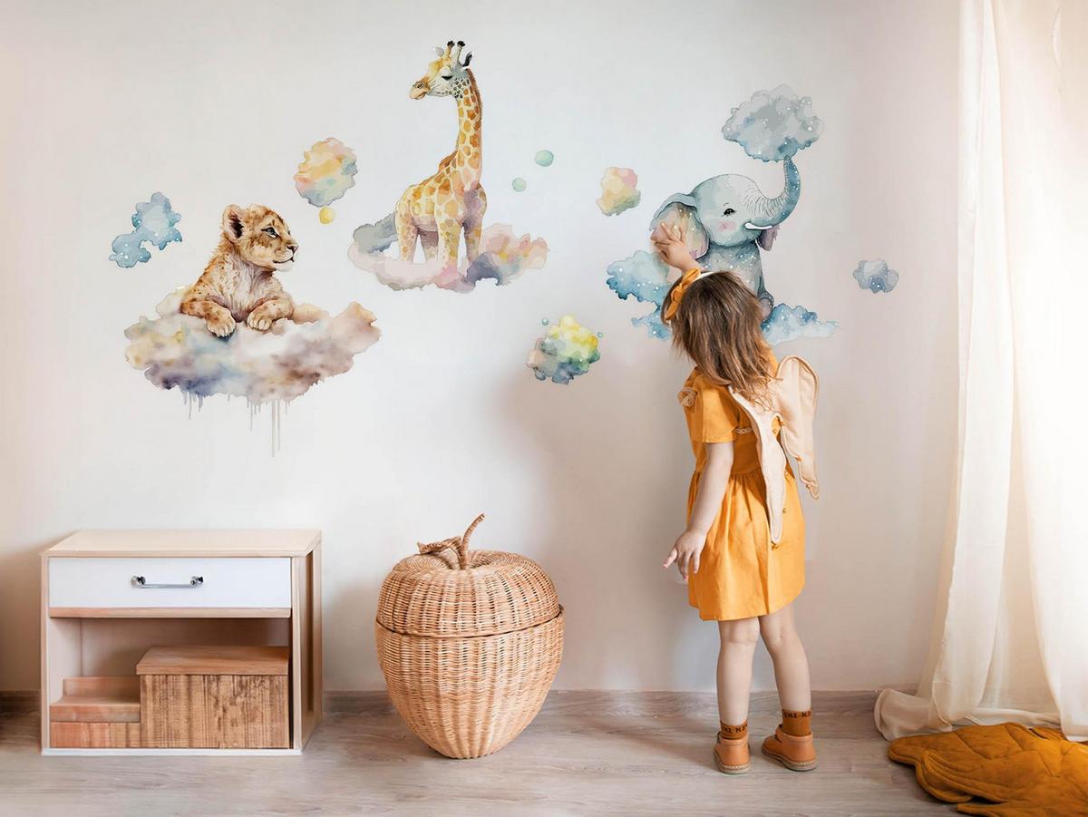 WANDAUFKLEBER 100x159cm - Wildtiere - Multicolor, Kunststoff (100/159/0.1cm) - Wallfluent