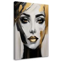 LEINWANDBILD Menschen & Charaktere 60x90cm - Goldfarben, Textil (60/90cm) - Feeby