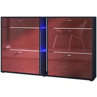 SCHUHSCHRANK Today Fronten in Bordeaux Hochglanz - Bordeaux, Holzwerkstoff (155.5/95/28cm) - Vladon