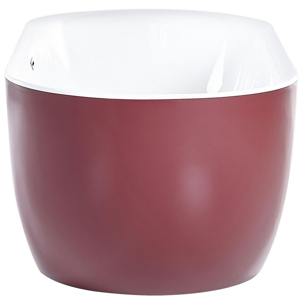 BADEWANNE FREISTEHEND 80x170x58 cm rot Carrera - Rot, Kunststoff (80/58/170cm) - Beliani