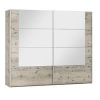 SCHWEBETÜRENSCHRANK RELL 250/215/65 cm 2-türig mit Spiegel Eichefarben - Eichefarben, Holzwerkstoff (250/215/65cm) - MASSENO