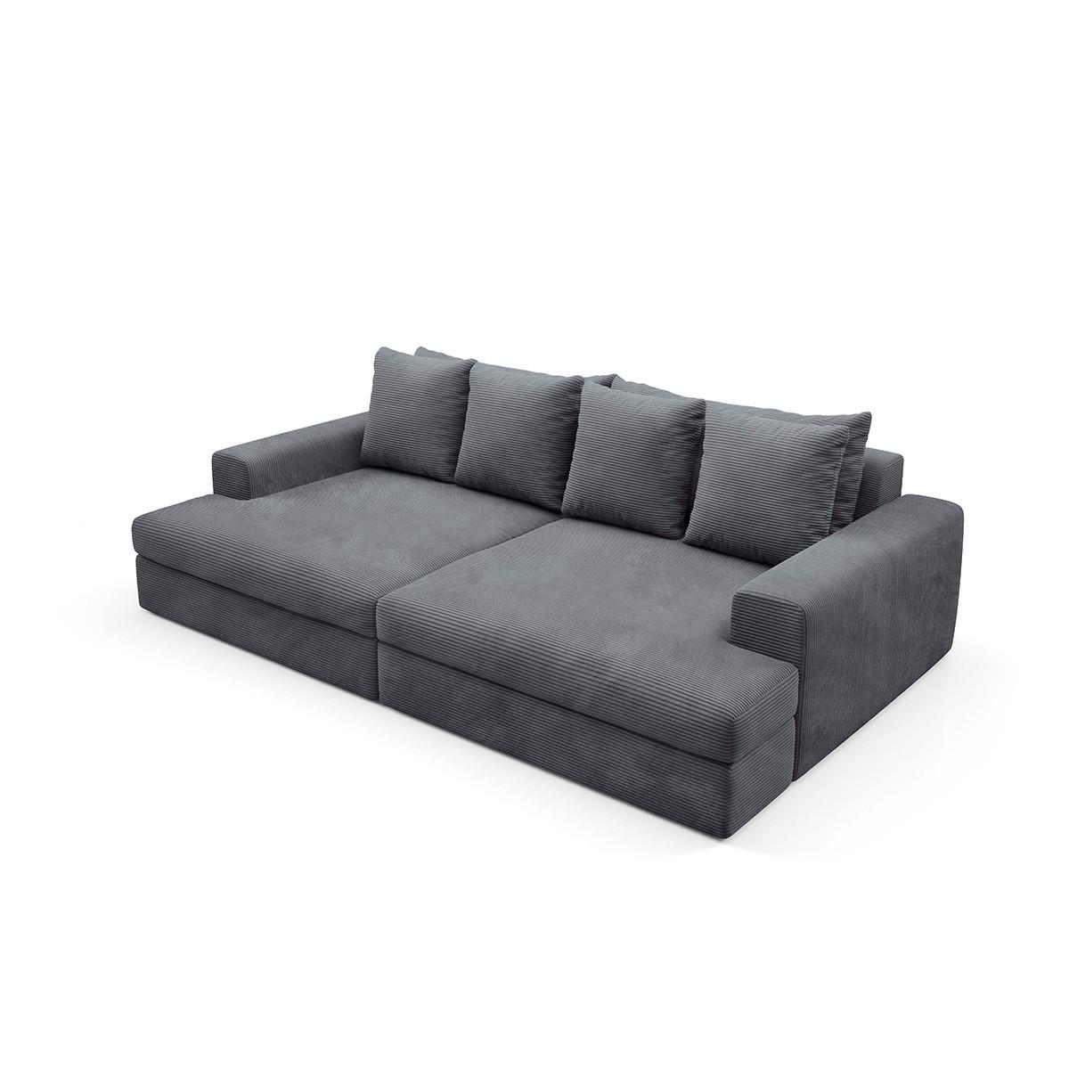 SOFA Paola 3 Sitzplätze Grau - Grau, Holz (272/86/167cm) - Petits-meubles