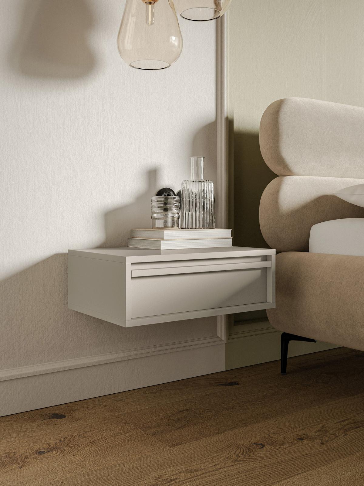 NACHTSCHRANK Evo Graubeige 50 cm - Taupe, Holzwerkstoff (50/17/34cm) - Selsey