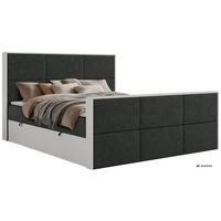 BOXBETT DELVIT DUO 180/200 - Dunkelgrau Stukture - Topper Visco - H3 - Dunkelgrau/Schwarz, Kunststoff/Textil (180/200cm) - MKS