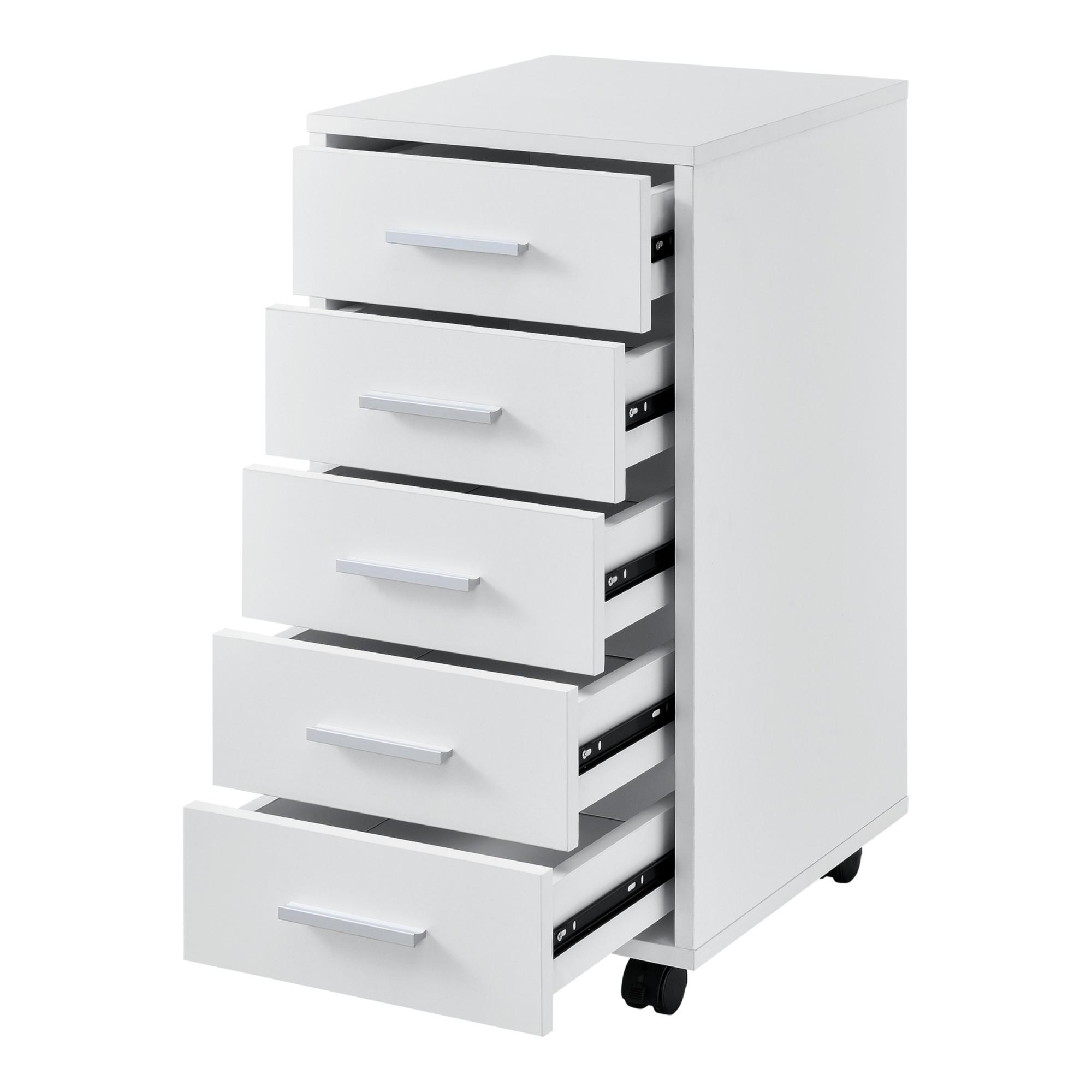 ROLLCONTAINER Stockholm - Weiß, Holzwerkstoff (33/63/38cm) - [en.casa]