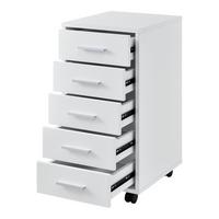 ROLLCONTAINER Stockholm - Weiß, Holzwerkstoff (33/63/38cm) - [en.casa]
