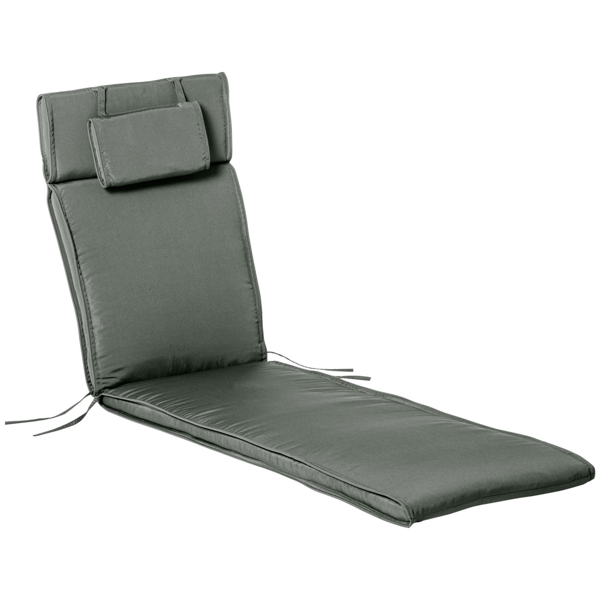 SITZKISSEN, Polyester, Baumwolle, Grau - Grau, Kunststoff (53/5/198cm) - Outsunny
