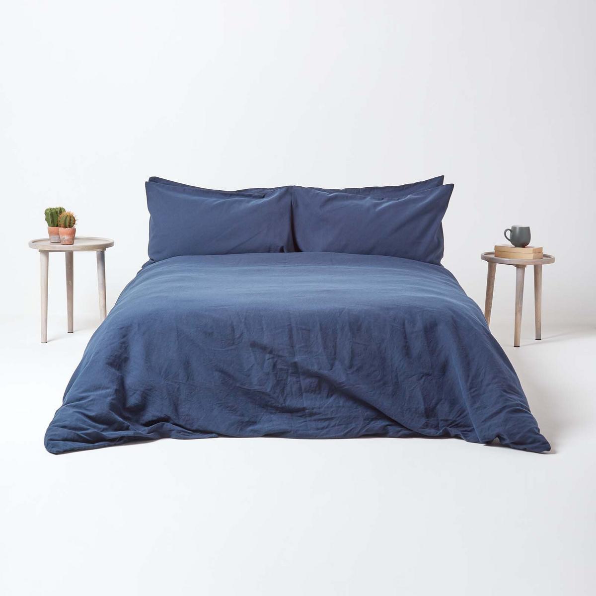 KISSENBEZUG Leinen - Dunkelblau, Textil (50/90cm) - Homescapes