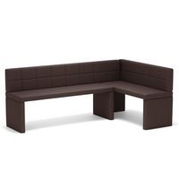 ECKBANK rechts MELVIN Kunstleder, 142/196 cm Braun - Braun, Holz/Kunststoff (142/196cm) - Idohome