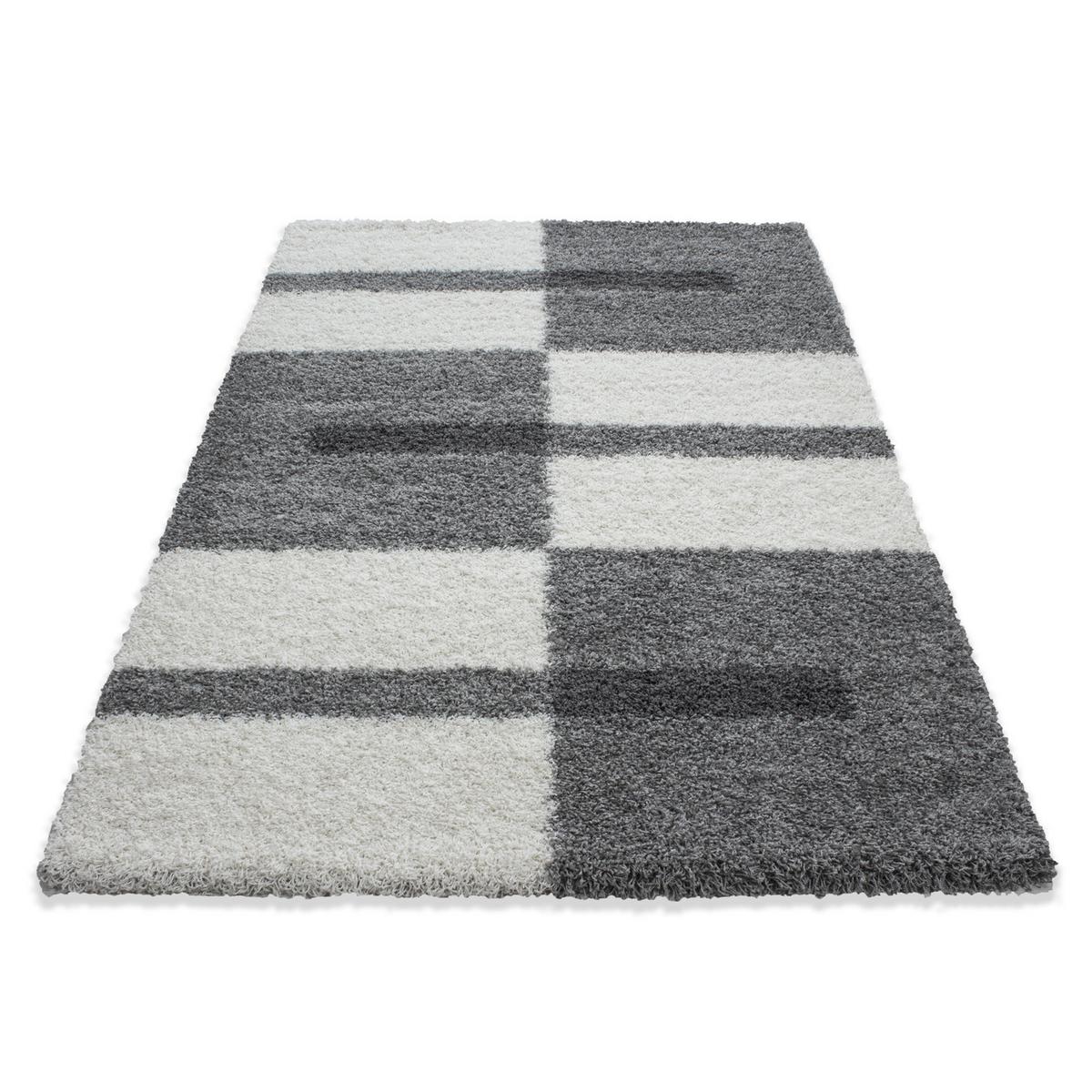 HOCHFLORTEPPICH WERFEN, kariert, Hellgrau, 80 x 150 cm - Grau, Textil (150/80cm) - KADIMA DESIGN