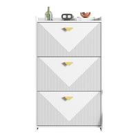 SCHUHSCHRANK weiß klappfächer stauraum - Weiß, Holzwerkstoff (70/120/30cm) - Urban Meuble