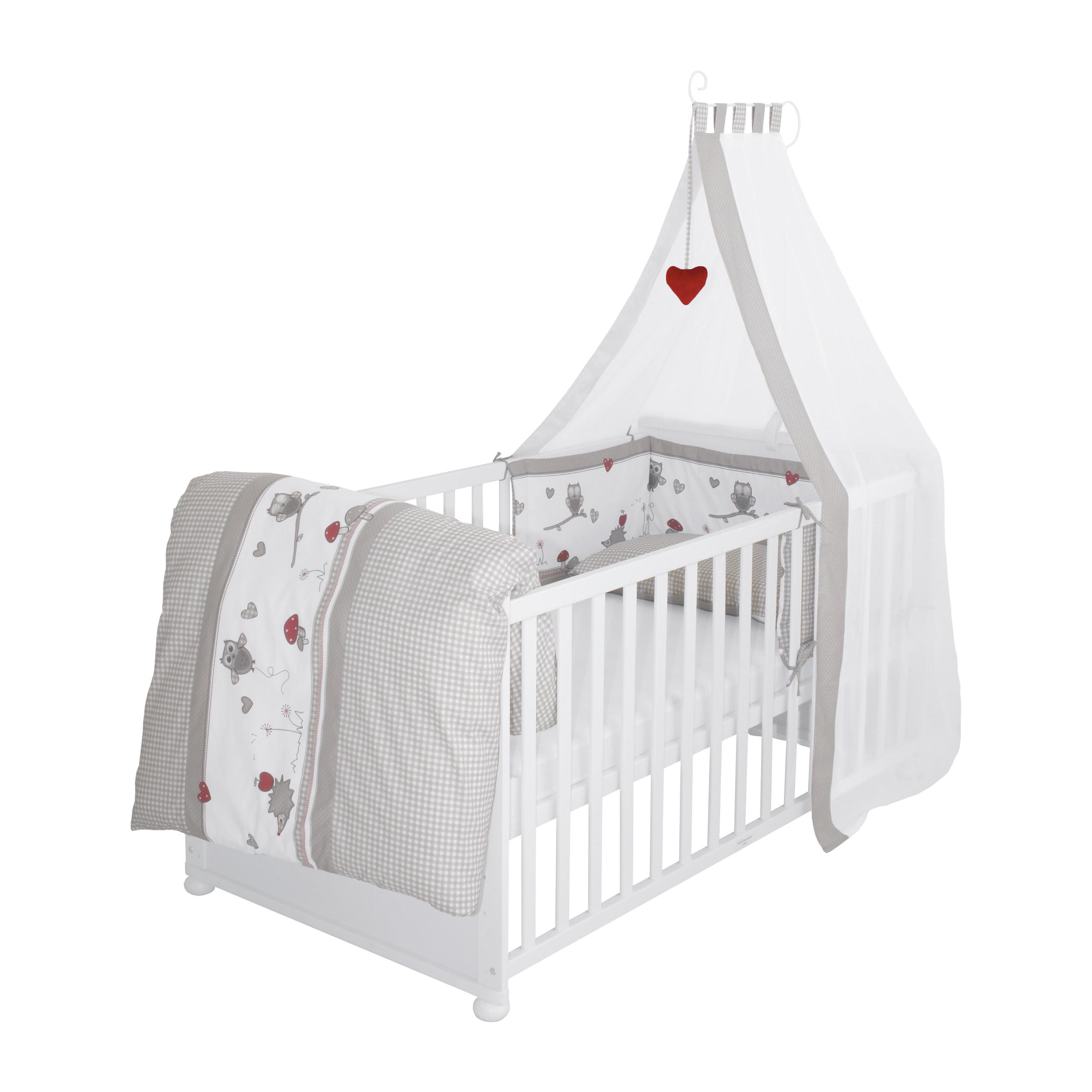 BABYBETT Adam & Eule 70 x 140 cm weiß - Weiß, Holzwerkstoff (70/140cm) - Roba