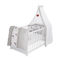 BABYBETT Adam & Eule 70 x 140 cm weiß - Weiß, Holzwerkstoff (70/140cm) - Roba
