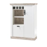 HIGHBOARD Pinie weiß, Oslo Pinie Landhaus, Kommode, 105 x 146 cm - Anthrazit/Weiß, Holzwerkstoff/Metall (105/146/37cm) - Furn.Design