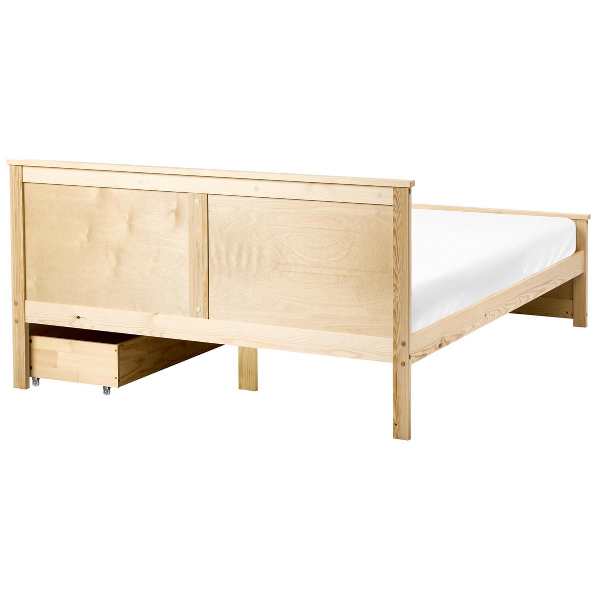 BETT mit 2 Schubladen 140/200 cm Kiefernholz Hellbraun Dauphin - Hellbraun, Holz (140/200cm) - Beliani