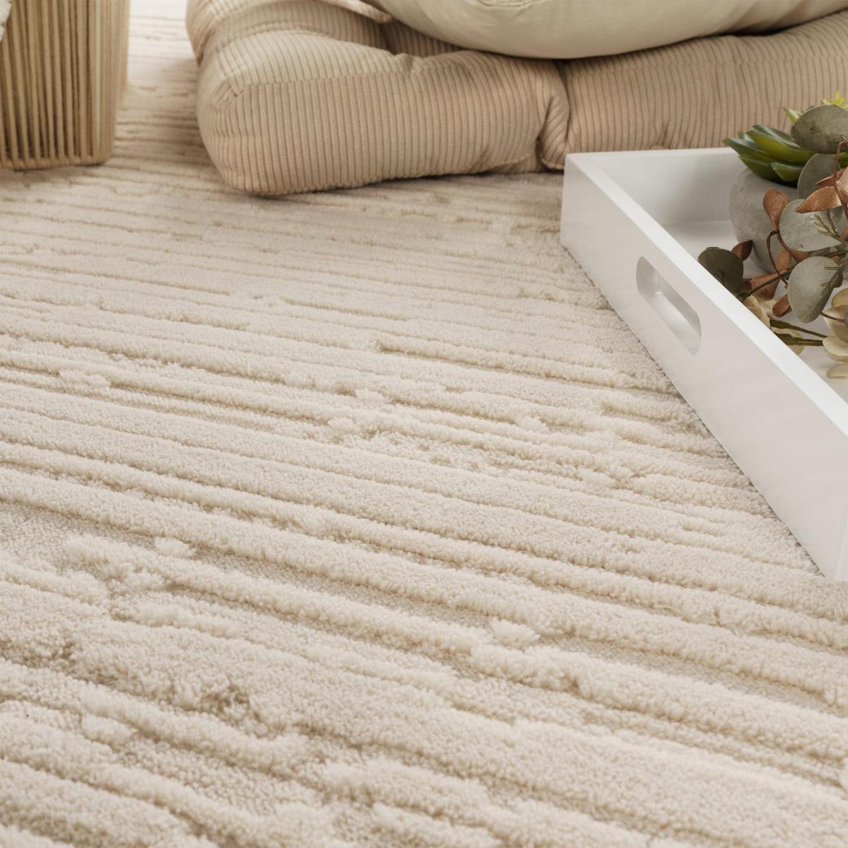 STRUKTURTEPPICH, mit Struktur, Creme, 160 x 220 cm - Beige, Textil (220/160cm) - KADIMA DESIGN