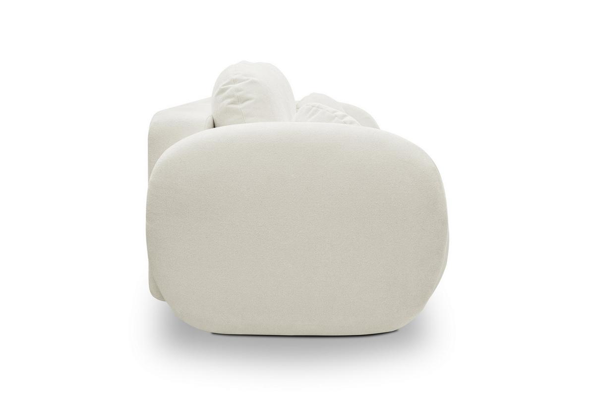 BETTSOFA AMICO Creme Bucle-Stoff mit Schlaffunktion - Creme, Holz (238/86.5/101cm) - MASSENO
