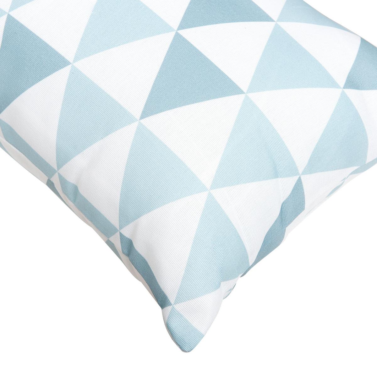 GARTENKISSEN 2er-Set Dreiecke blau/weiss 40/70 cm Trifos - Hellblau, Textil (40/70cm) - Beliani