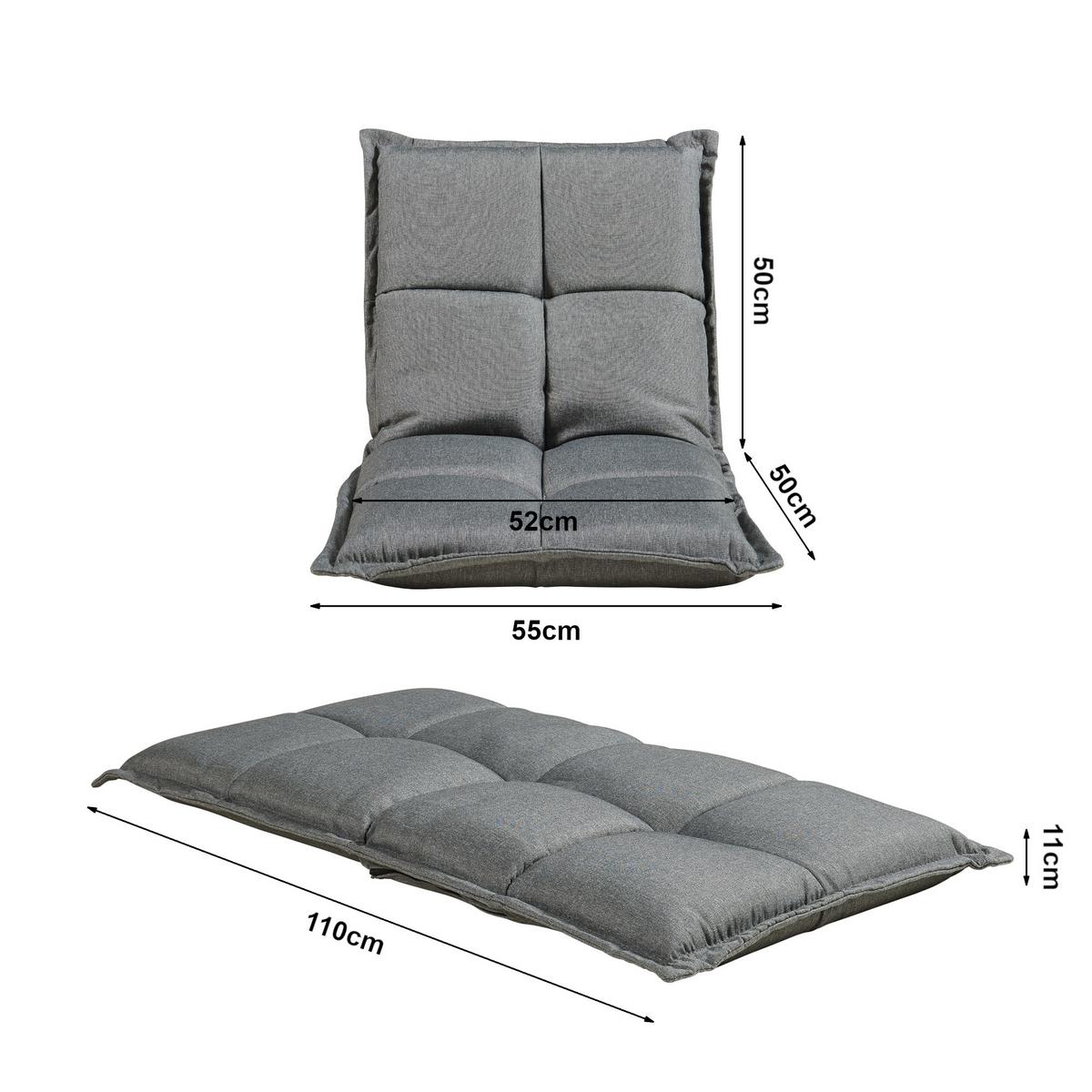 BODENSTUHL-SET 2 TLG. Deinze - Dunkelgrau, Textil (110/11/55cm) - [en.casa]