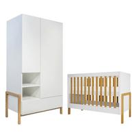 BABYZIMMER 2-teilig Victor Weiß und Holz - Weiß, Holzwerkstoff (66/89/130cm) - Petits-meubles