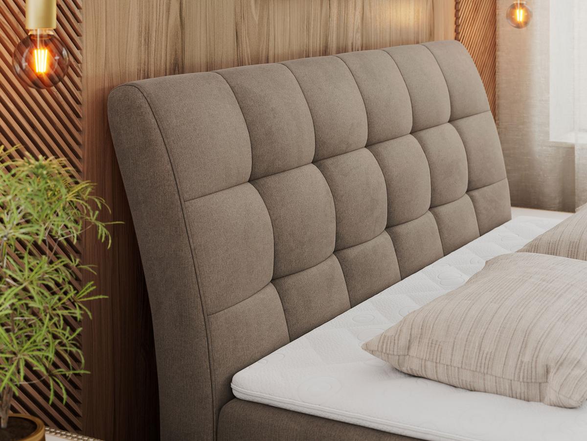 BOXBETT DIEGOS 180/200 Braun Velvet - H4 - Braun, Holz/Textil (180/200cm) - MKS
