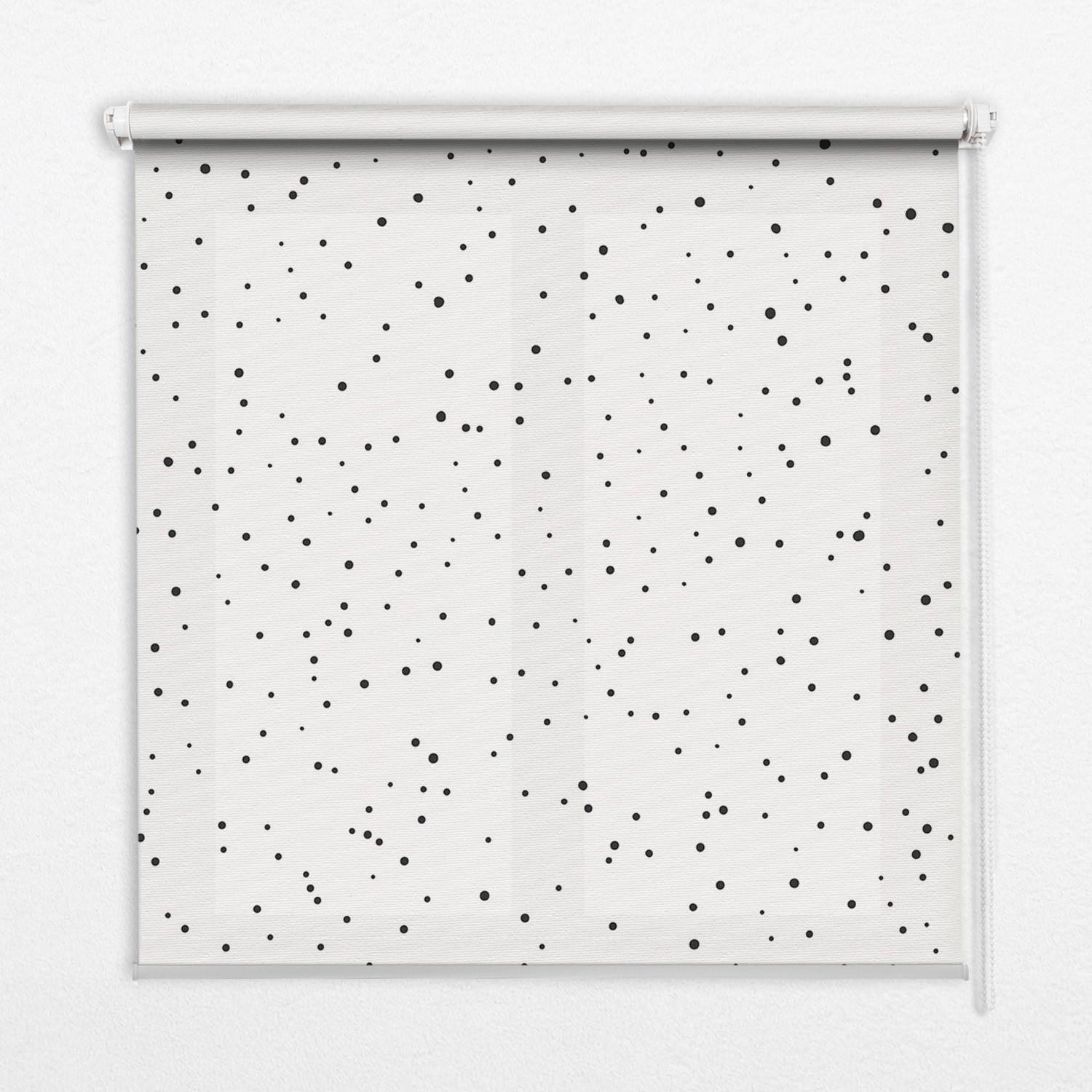 INNENROLLO - Fensterrollo - Rollo - 80x180 cm - Punkte - Schwarz, Kunststoff (80/180/0.5cm) - TULUP