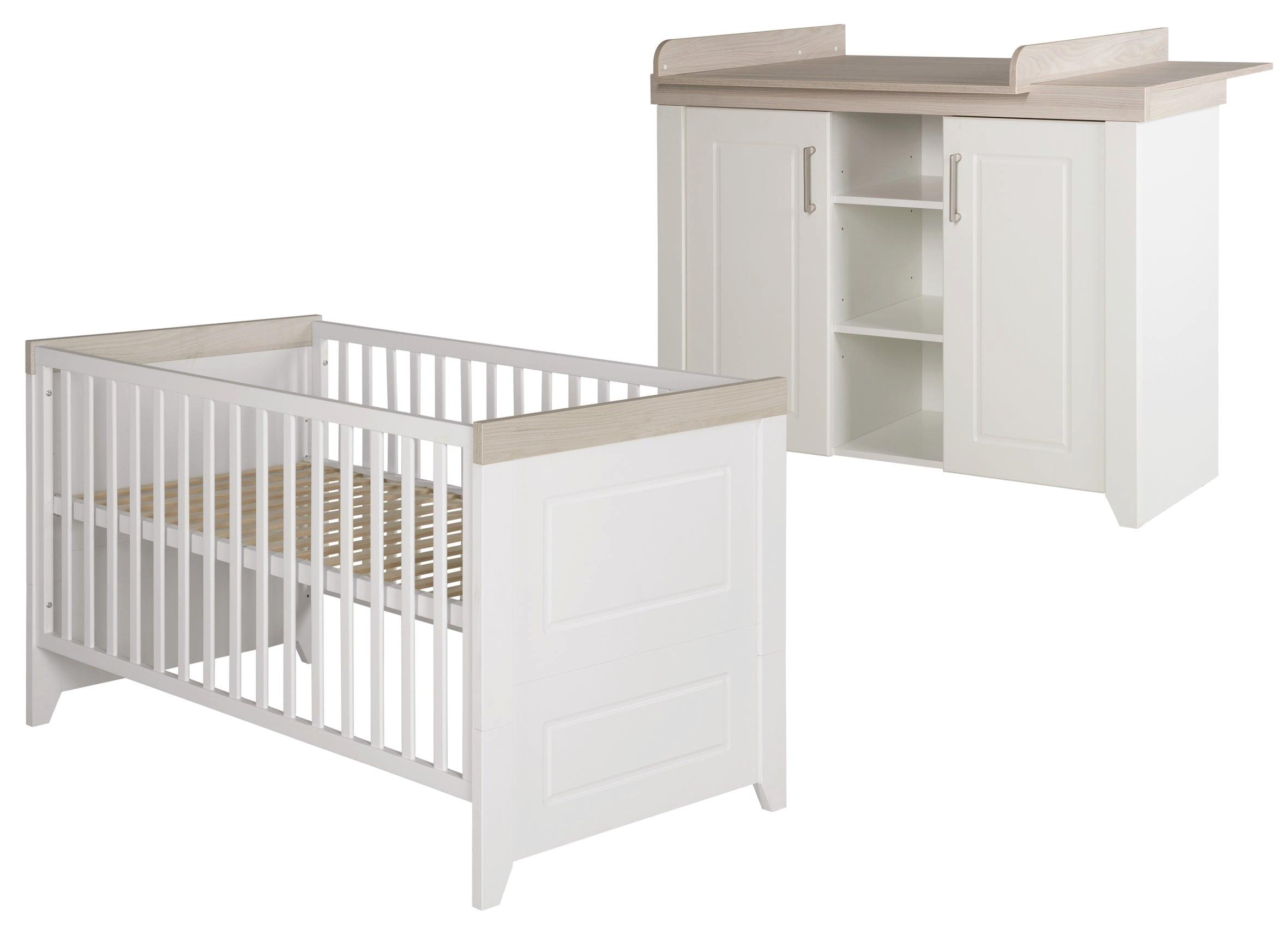 BABYZIMMER-SET Felicia 2-teilig - Weiß, Holzwerkstoff (76/82/144cm) - Roba