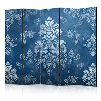 PARAVENT 5-tlg 225x172 cm Glamour Ornamente - Blau, Holz/Textil (225/172/3cm) - Muralo