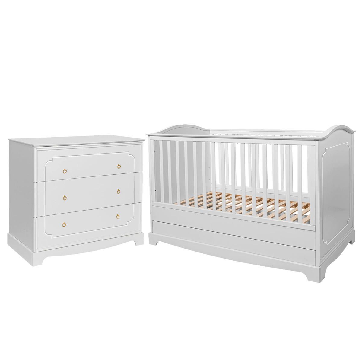 BABYZIMMER 2-teilig Royal Weiß - Weiß, Holzwerkstoff (78/97/149cm) - Petits-meubles