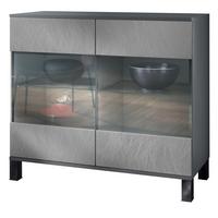 KOMMODE Bari Scratchy Metal - Silberfarben, Holzwerkstoff (92.5/84.5/35cm) - Vladon