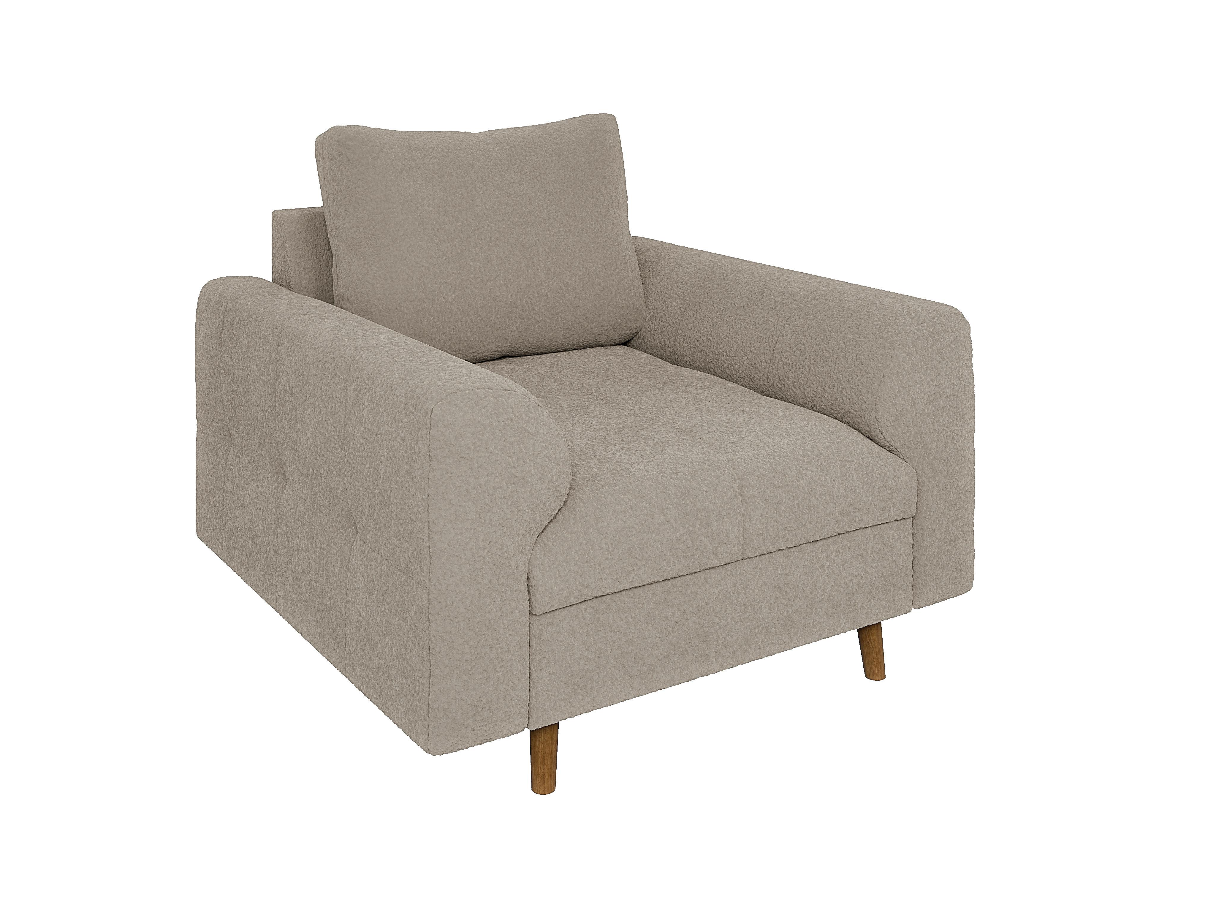 SESSEL Henrik Beige Boucle - Beige/Braun, Holz/Textil (97/81/93cm) - S-Style Möbel