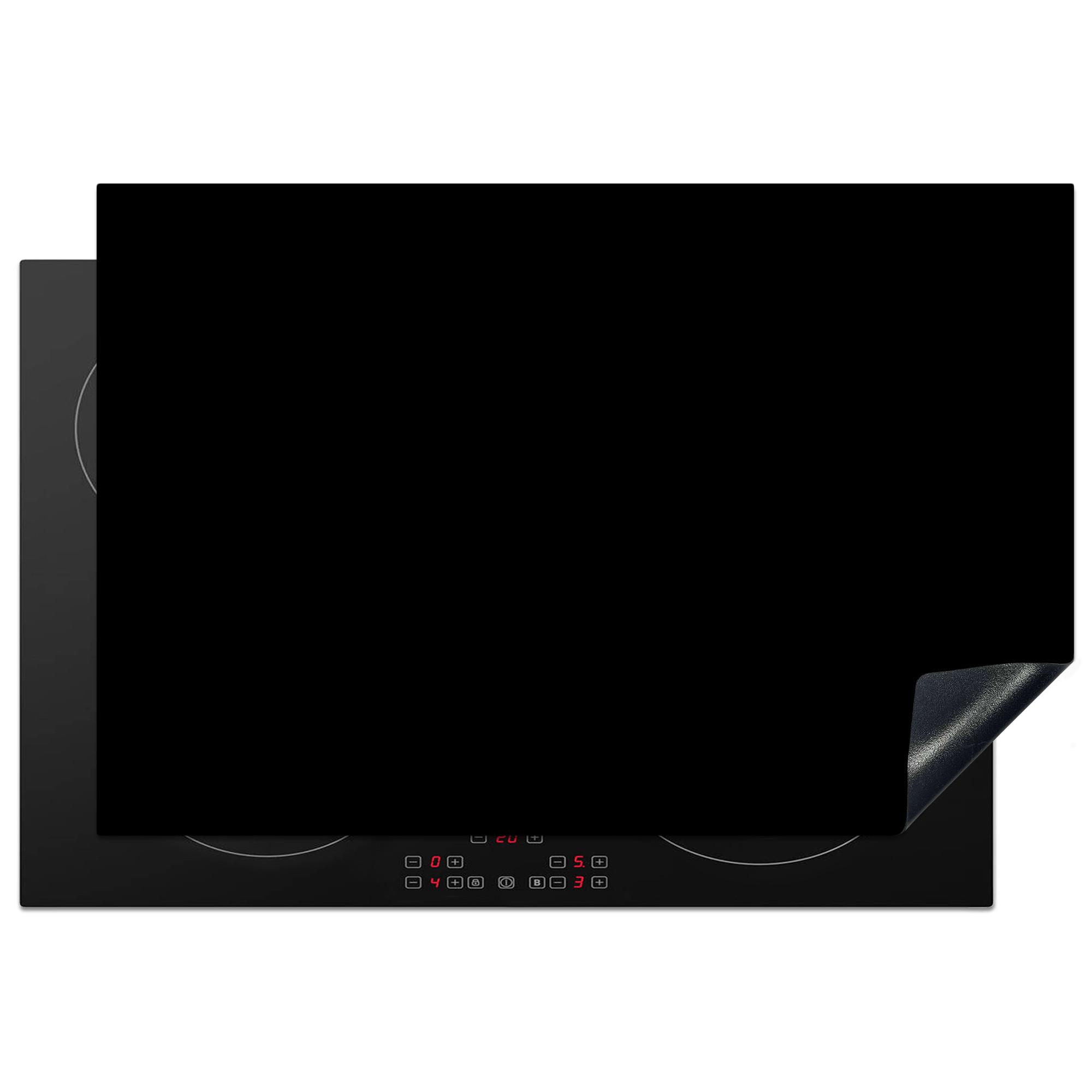 HERDABDECKPLATTE Schwarz - Einfarbig Induktionsmatte 77x51 cm - Schwarz, Kunststoff (77/51/0.2cm) - MuchoWow