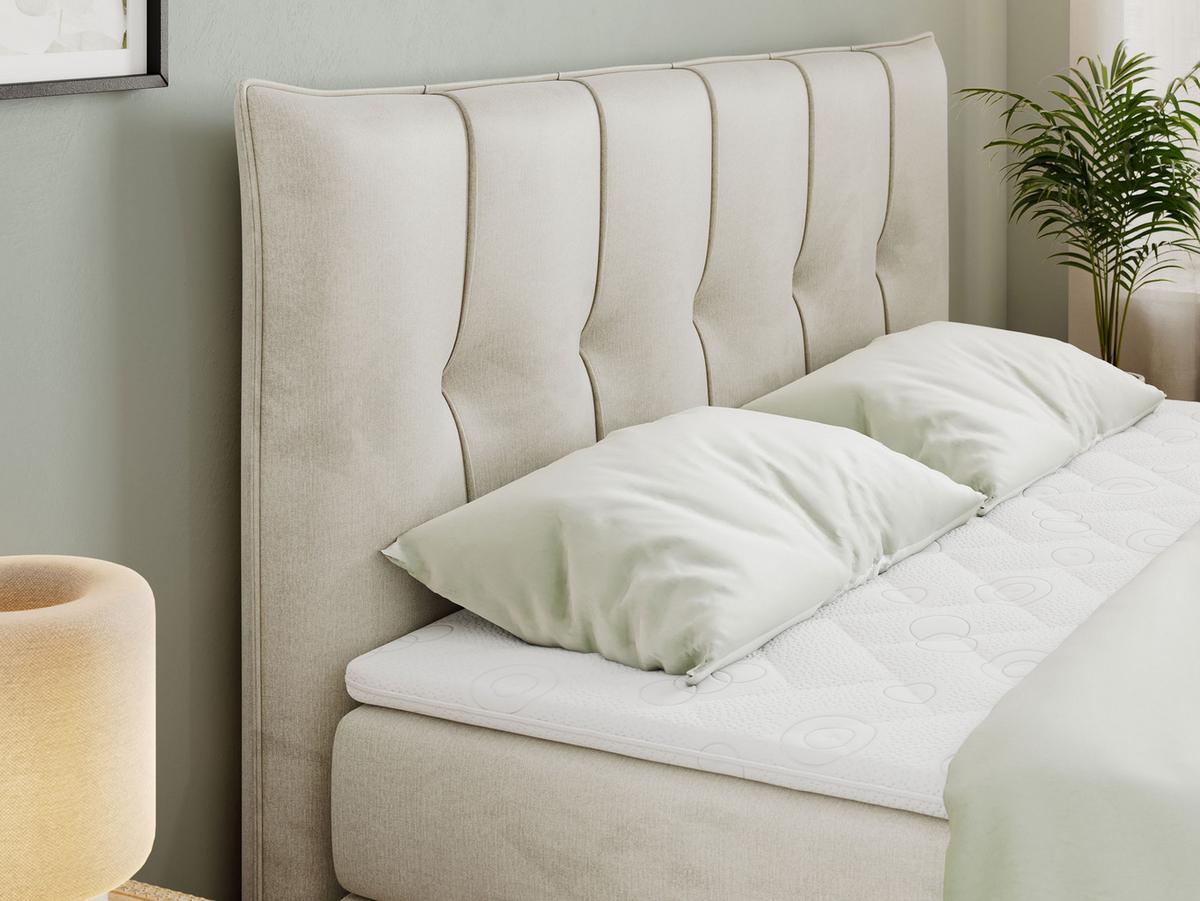 BOXSPRINGBETT PREMIUM 11 KING 120/200 Beige Velvet - H4 - Beige, Holz/Textil (120/200cm) - MKS