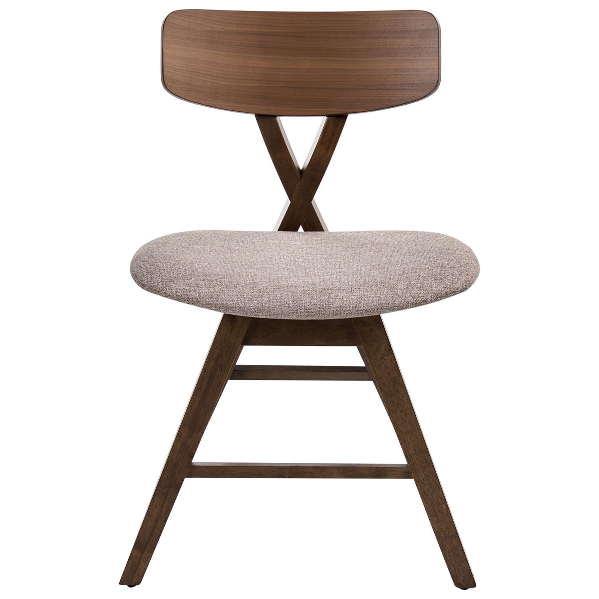 ESSZIMMERSTUHL 2er-Set Holz Braun/Taupe Leland - Taupe, Holz (52/78/57cm) - Beliani