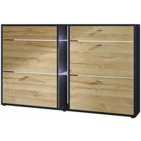 SCHUHSCHRANK Today Fronten in Eiche Natur - Eichefarben, Holzwerkstoff (155.5/95/28cm) - Vladon