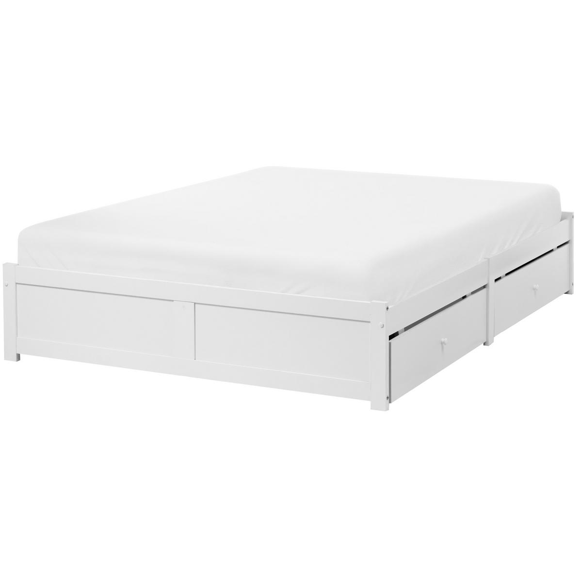 BETT 180/200 cm Weiß Brux - Weiß, Holzwerkstoff (180/200cm) - Beliani