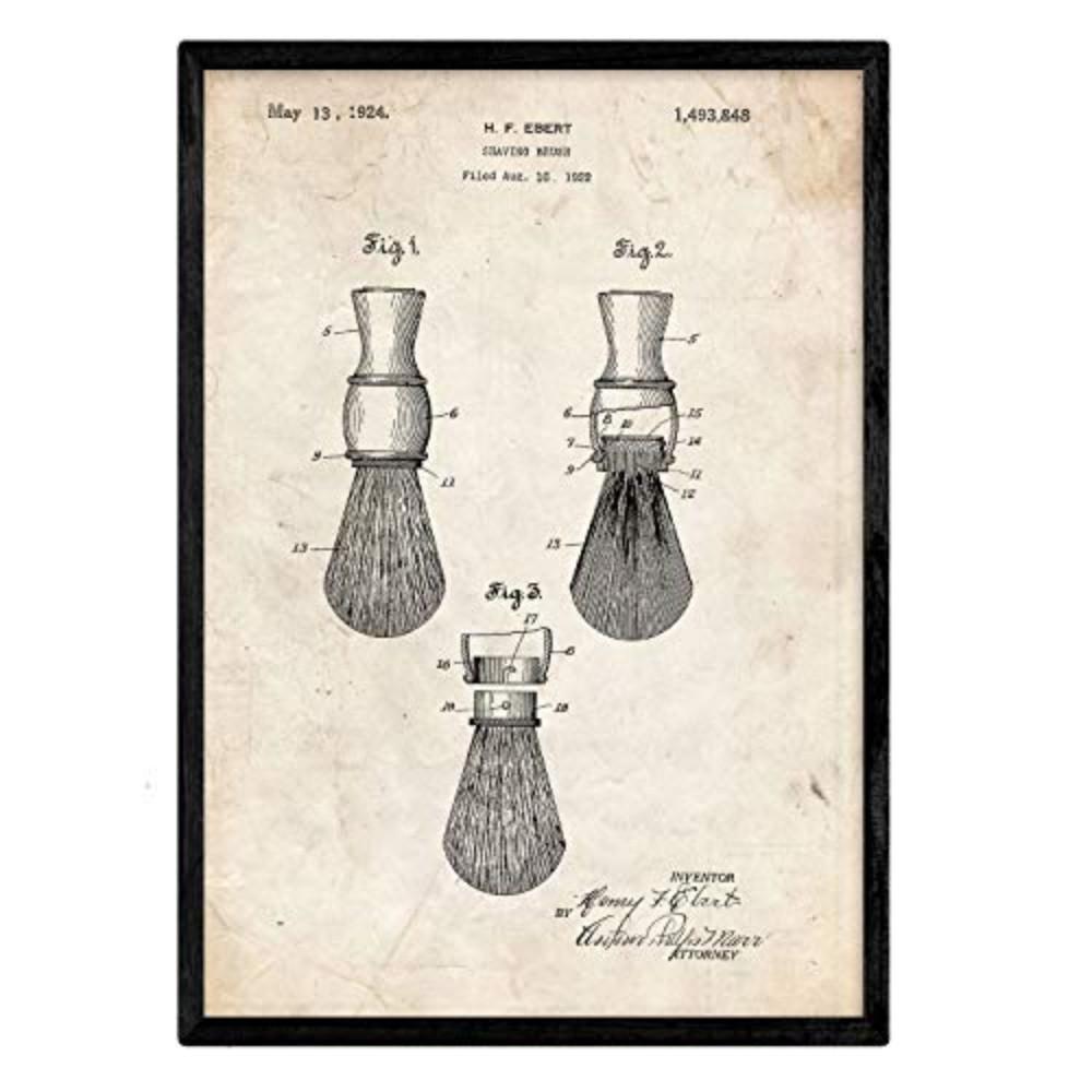 POSTER Rasierpinsel Patent A3 Rahmenlos - Klar, Papier (29.7/5/42cm) - Nacnic