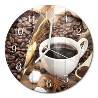 WANDUHR aus Glas Ø30 cm - Kaffee - Braun, Glas (30/30/0.4cm) - TULUP