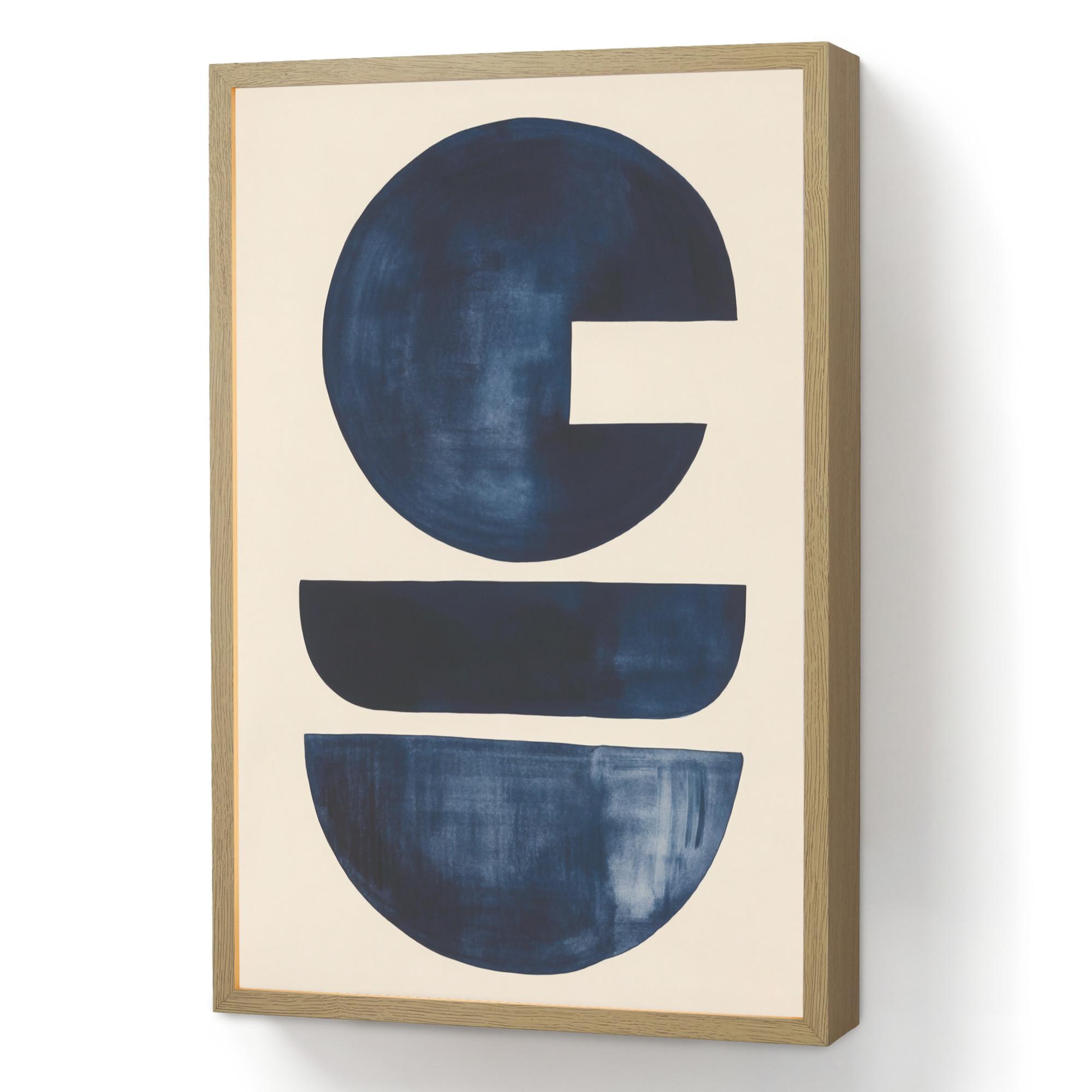 WANDLEUCHTE MIT AKKU Formen - Blau - Abstrakt Beleuchtung 40x60 cm - Dunkelblau, Holzwerkstoff (40/60/8cm) - OnlyWow
