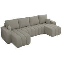 WOHNLANDSCHAFT KIRASSO U Hellgrau Boucle - Hellgrau/Grau, Textil/Metall (320/86/147cm) - MKS